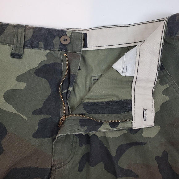 VTG Machine Jeans Camo Baggy Cargo Pants 36x30 Mens NWT Camoflage Twill Y2K - Picture 13 of 16